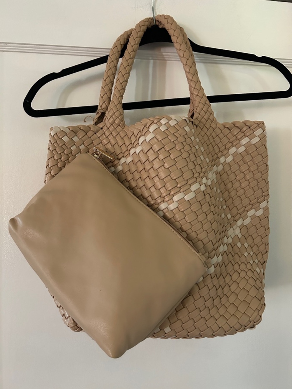 Braided Beige and White Woven Tote - Everyday Carry - Picture 2 of 9